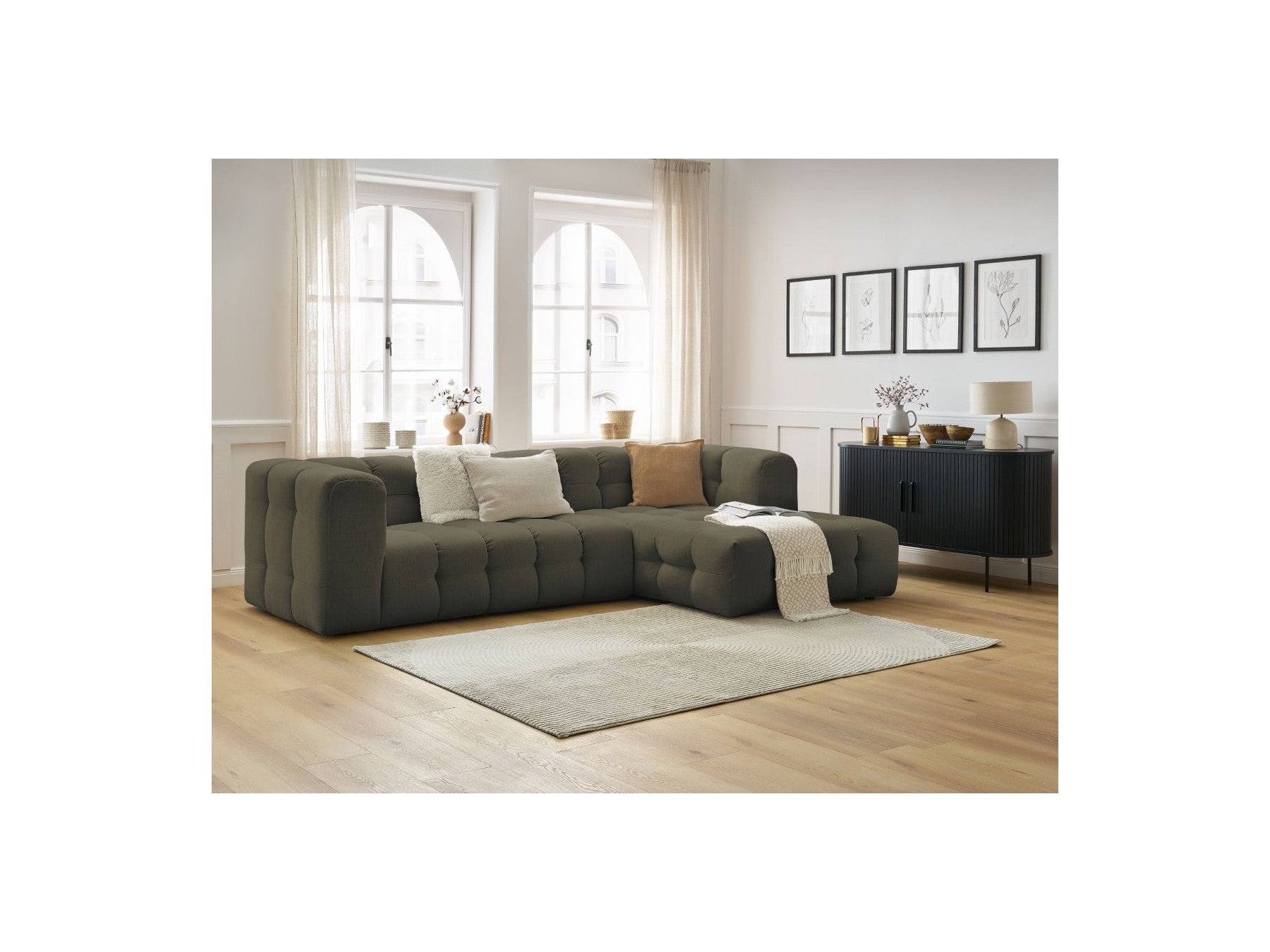 Cloud - Fixed Corner Sofa - Smooth Fabric - Right-Hand Corner