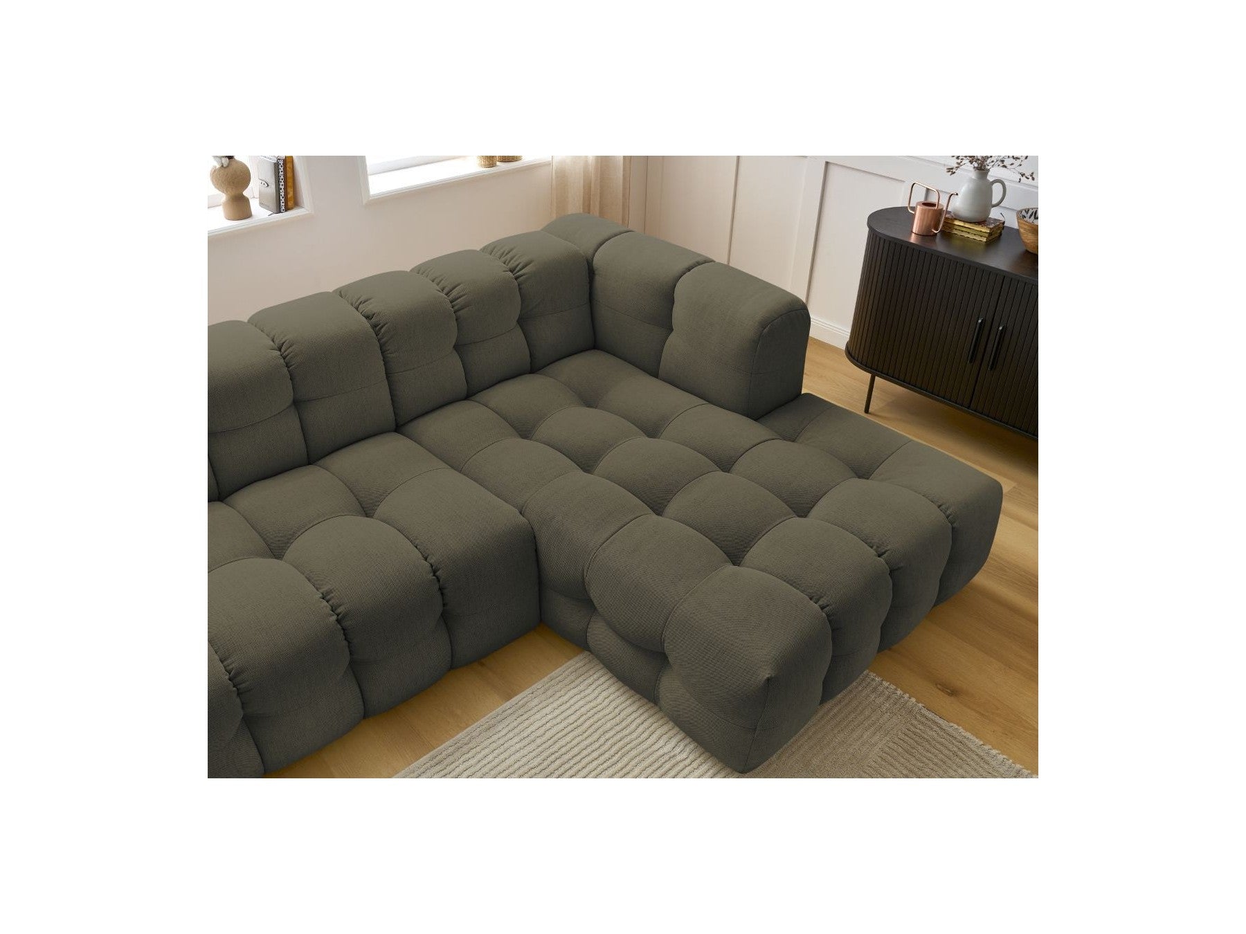 Cloud - Fixed Corner Sofa - Smooth Fabric - Right-Hand Corner
