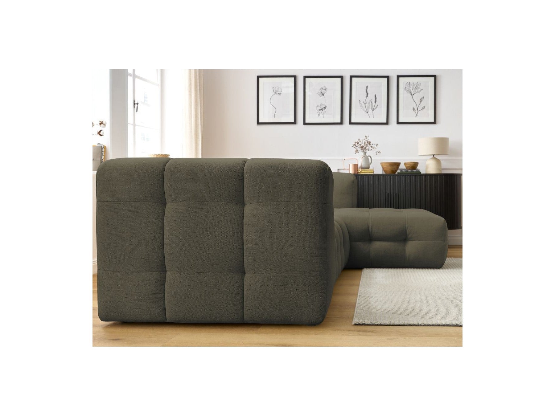 Cloud - Fixed Corner Sofa - Smooth Fabric - Right-Hand Corner