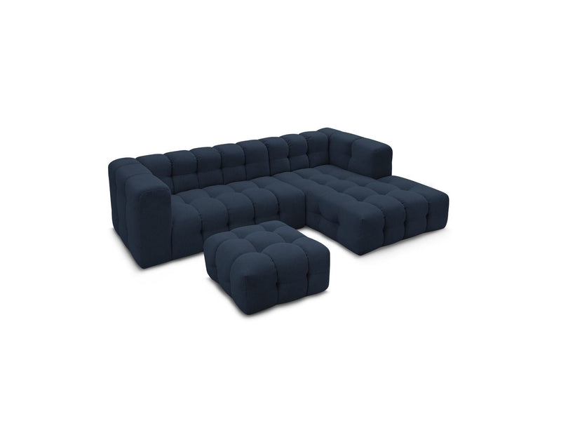 Canapé D'Angle Fixe - Cloud - Tissu Lisse Avec Pouf - Angle Droit