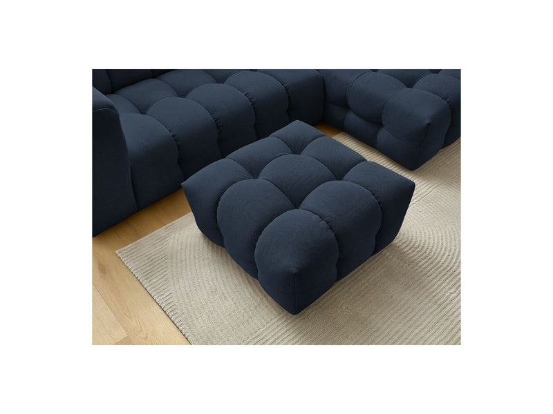 Canapé D'Angle Fixe - Cloud - Tissu Lisse Avec Pouf - Angle Droit