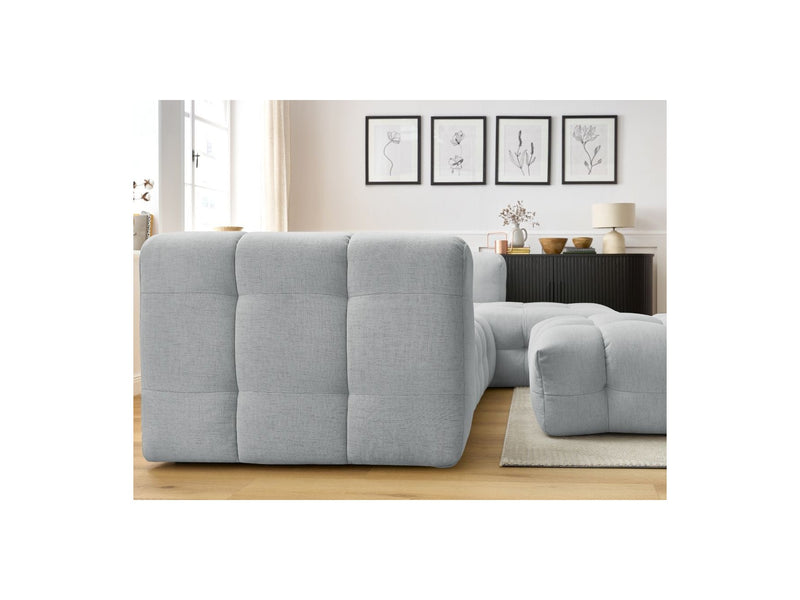 Canapé D'Angle Fixe - Cloud - Tissu Lisse Avec Pouf - Angle Droit