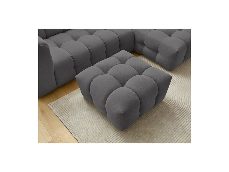 Canapé D'Angle Fixe - Cloud - Tissu Lisse Avec Pouf - Angle Droit