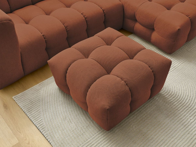 Canapé D'Angle Fixe - Cloud - Tissu Lisse Avec Pouf - Angle Droit