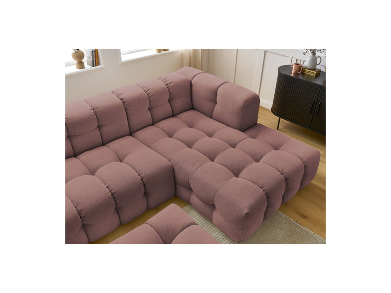 Canapé D'Angle Fixe - Cloud - Tissu Lisse Avec Pouf - Angle Droit