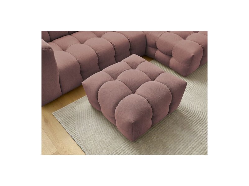 Canapé D'Angle Fixe - Cloud - Tissu Lisse Avec Pouf - Angle Droit