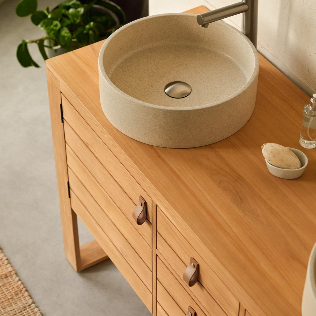 Minimalys - Meuble Sous Vasque - Teck - Naturel