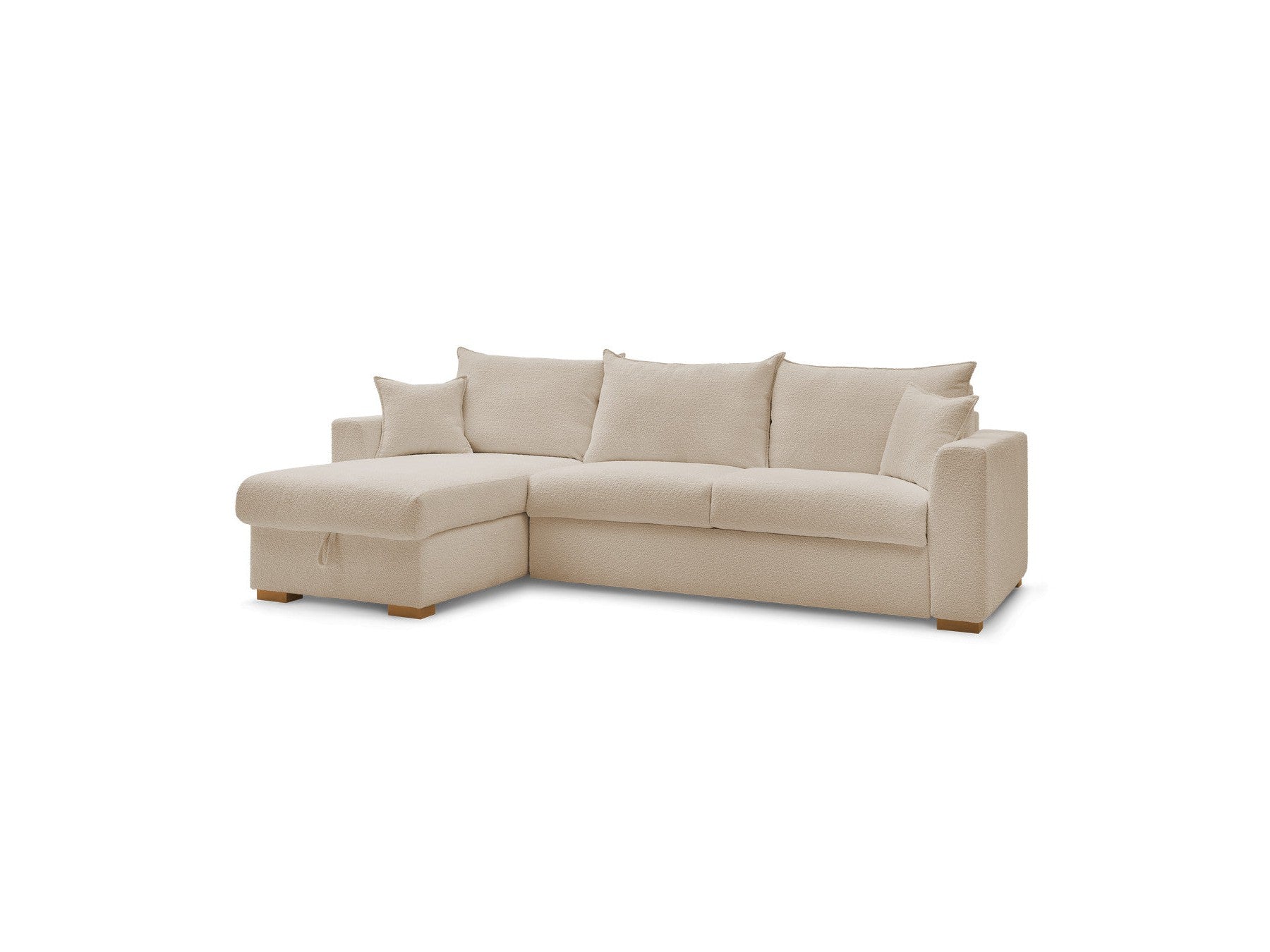 Augustin - Canapé D'Angle Réversible Convertible Ouverture Express - Tissu Bouclette