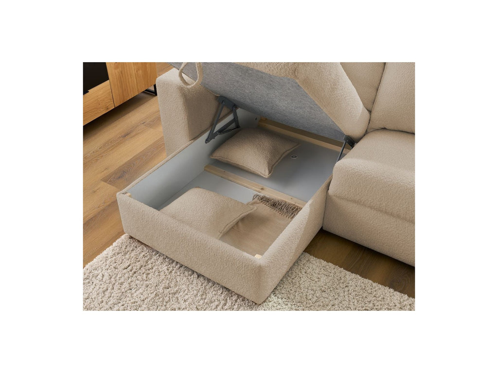 Augustin - Canapé D'Angle Réversible Convertible Ouverture Express - Tissu Bouclette