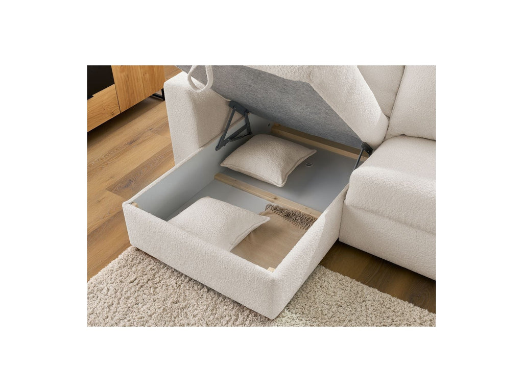 Augustin - Canapé D'Angle Réversible Convertible Ouverture Express - Tissu Bouclette