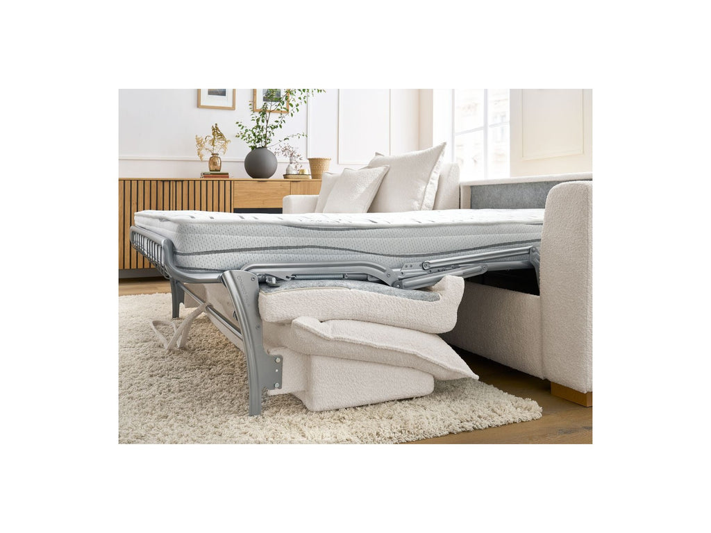 Augustin - Canapé D'Angle Réversible Convertible Ouverture Express - Tissu Bouclette