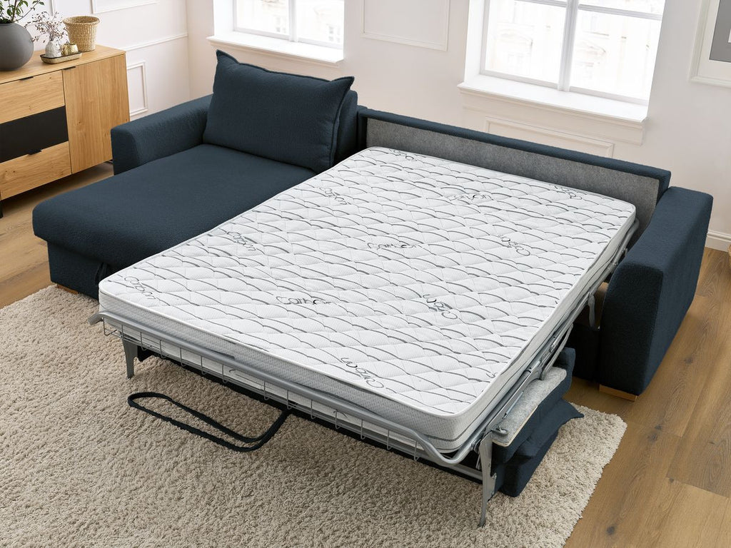Augustin - Canapé D'Angle Réversible Convertible Ouverture Express - Tissu Bouclette