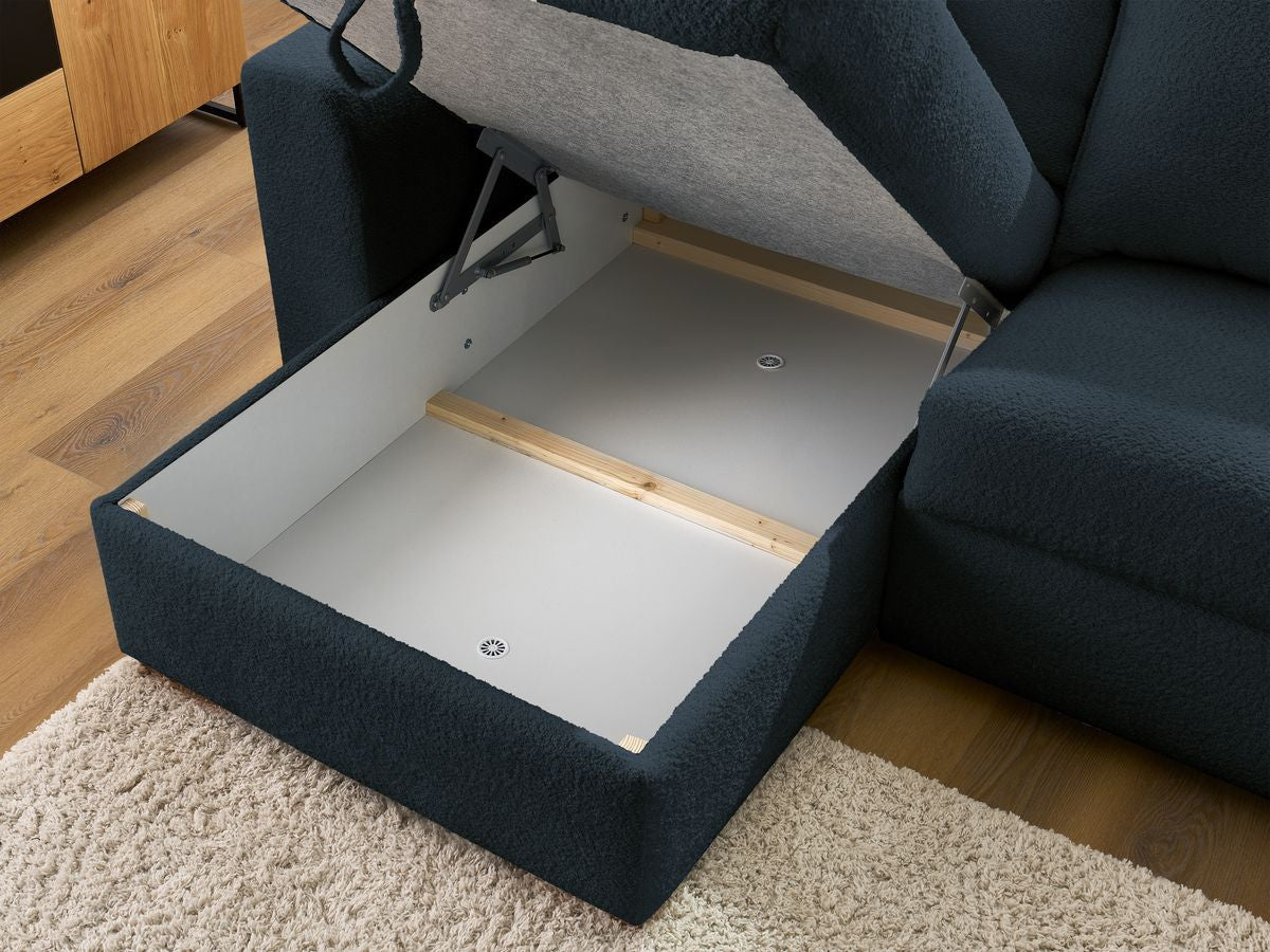 Augustin - Canapé D'Angle Réversible Convertible Ouverture Express - Tissu Bouclette