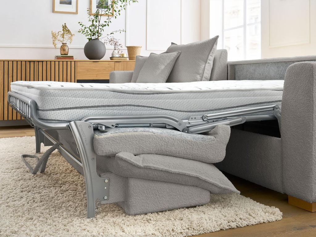 Augustin - Canapé D'Angle Réversible Convertible Ouverture Express - Tissu Bouclette