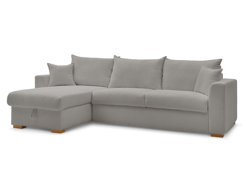 Augustin - Canapé D'Angle Réversible Convertible Ouverture Express - Tissu Bouclette