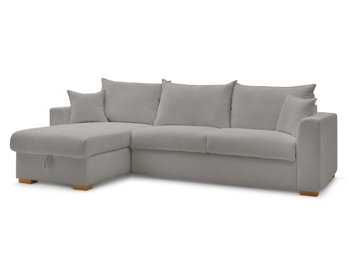 Augustin - Canapé D'Angle Réversible Convertible Ouverture Express - Tissu Bouclette
