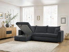 Augustin - Canapé D'Angle Réversible Convertible Ouverture Express - Tissu Bouclette