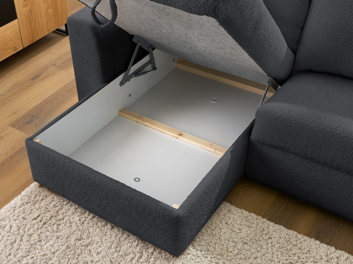 Augustin - Canapé D'Angle Réversible Convertible Ouverture Express - Tissu Bouclette