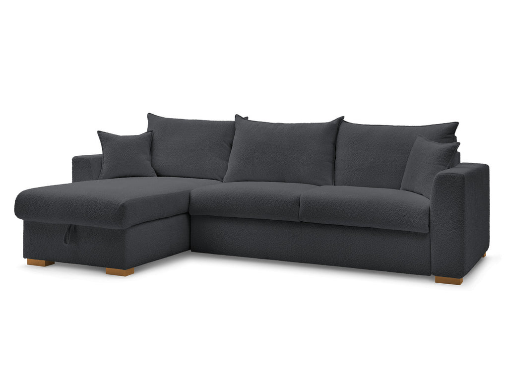 Augustin - Canapé D'Angle Réversible Convertible Ouverture Express - Tissu Bouclette