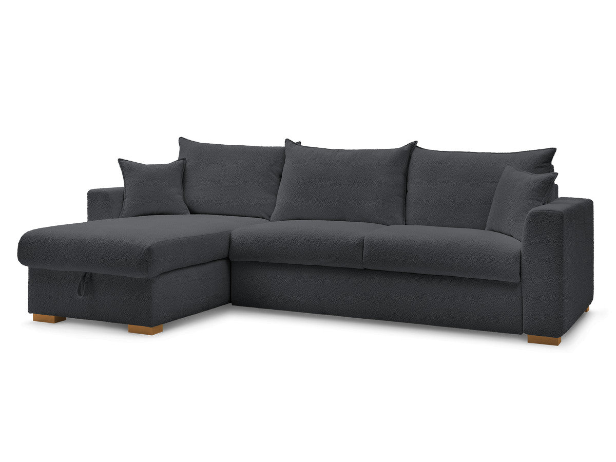 Augustin - Canapé D'Angle Réversible Convertible Ouverture Express - Tissu Bouclette