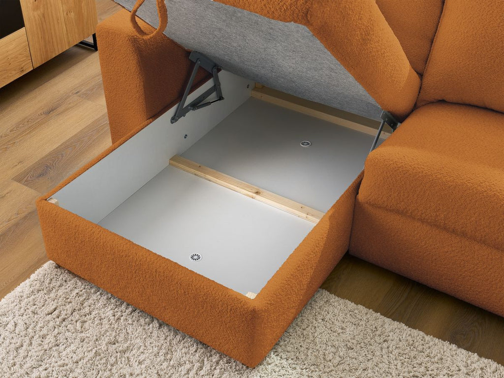 Augustin - Canapé D'Angle Réversible Convertible Ouverture Express - Tissu Bouclette