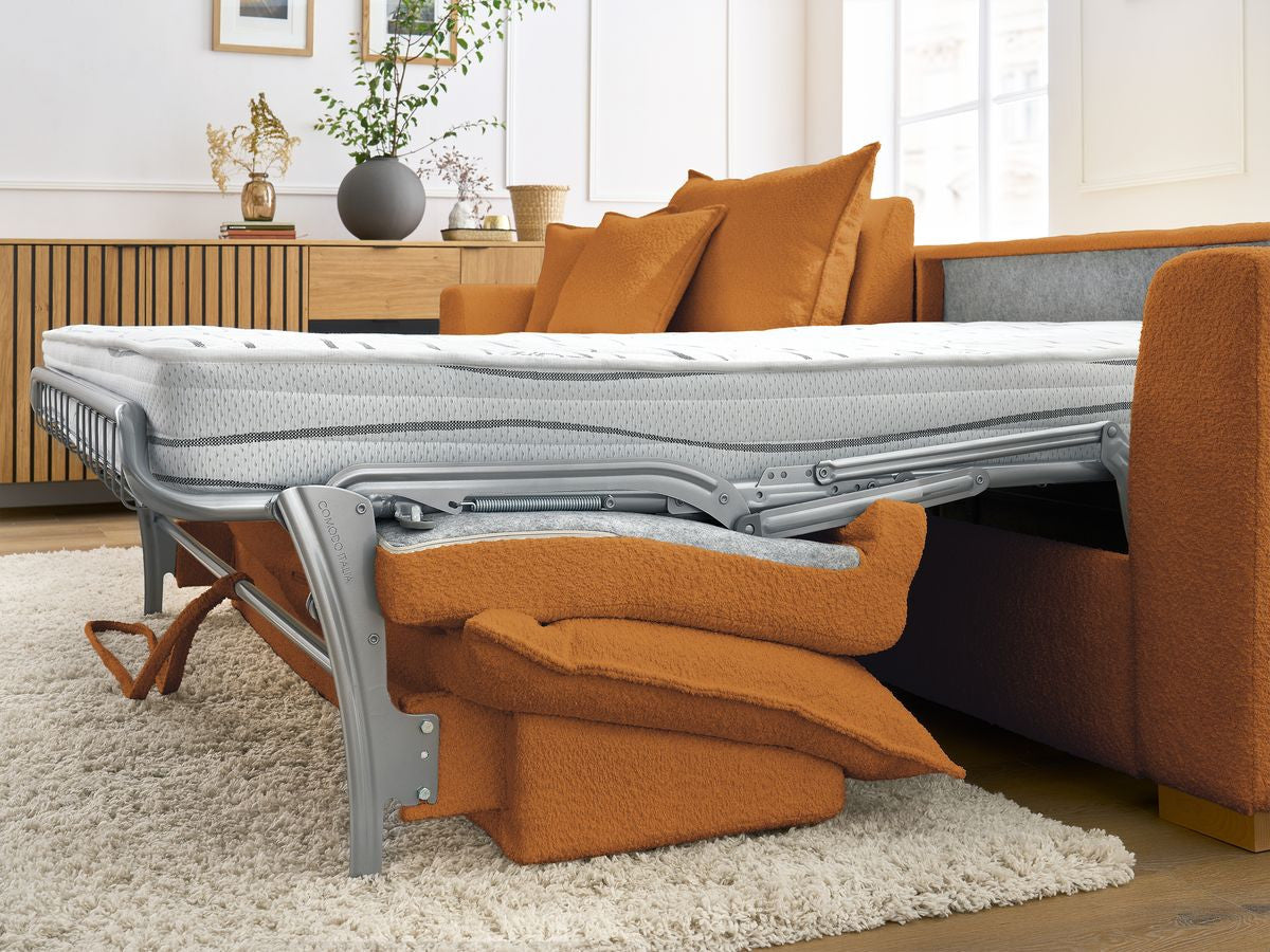 Augustin - Canapé D'Angle Réversible Convertible Ouverture Express - Tissu Bouclette