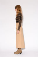 SIMONA SKATER SKIRT Beige