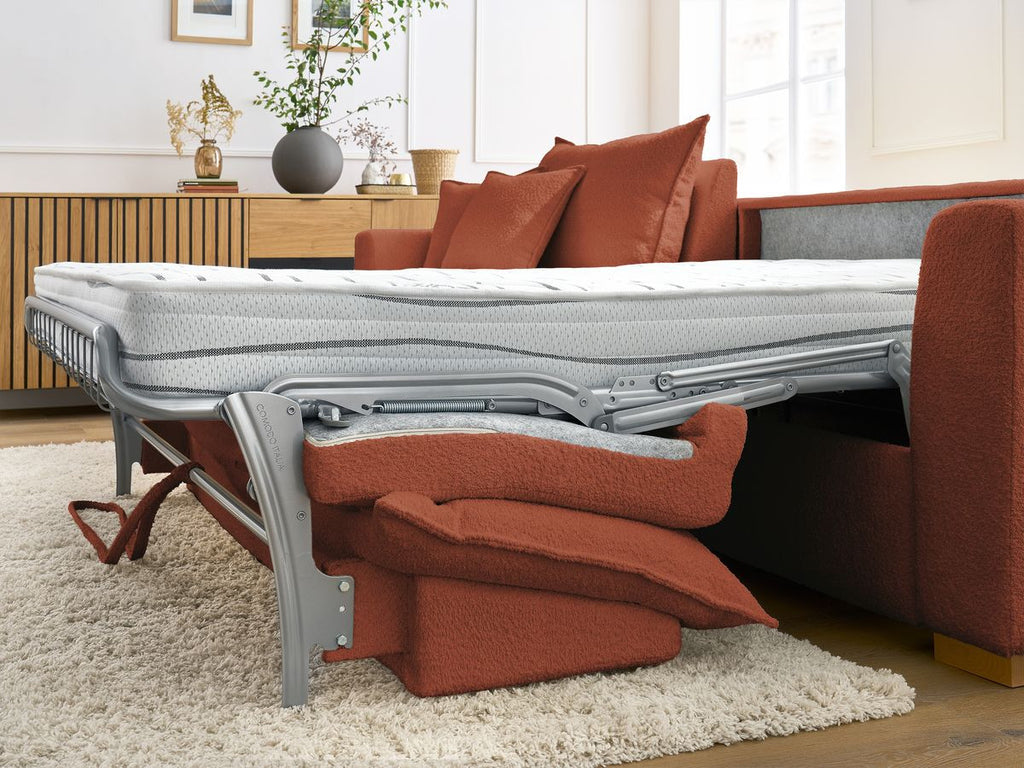 Augustin - Canapé D'Angle Réversible Convertible Ouverture Express - Tissu Bouclette