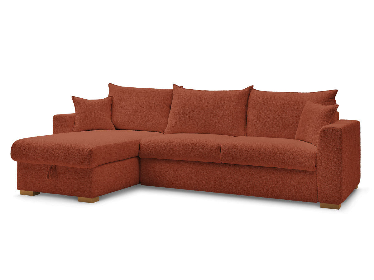 Augustin - Canapé D'Angle Réversible Convertible Ouverture Express - Tissu Bouclette