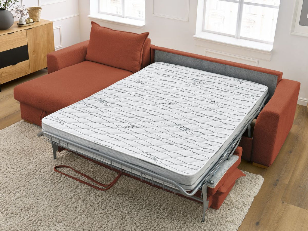 Augustin - Canapé D'Angle Réversible Convertible Ouverture Express - Tissu Bouclette