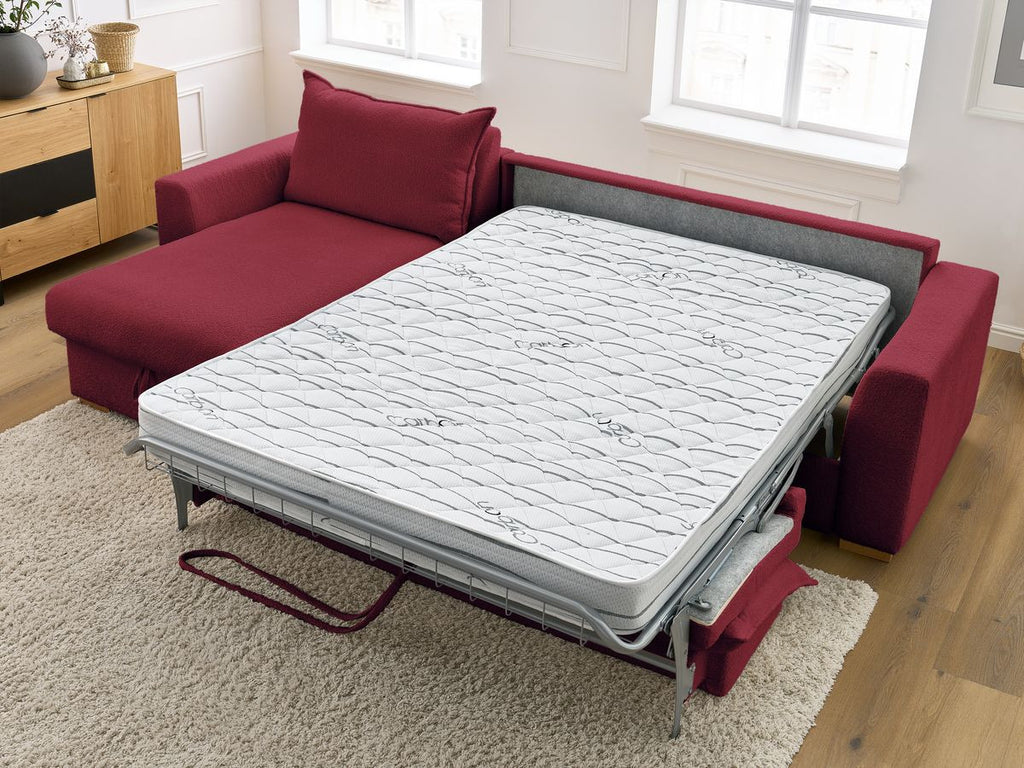 Augustin - Canapé D'Angle Réversible Convertible Ouverture Express - Tissu Bouclette