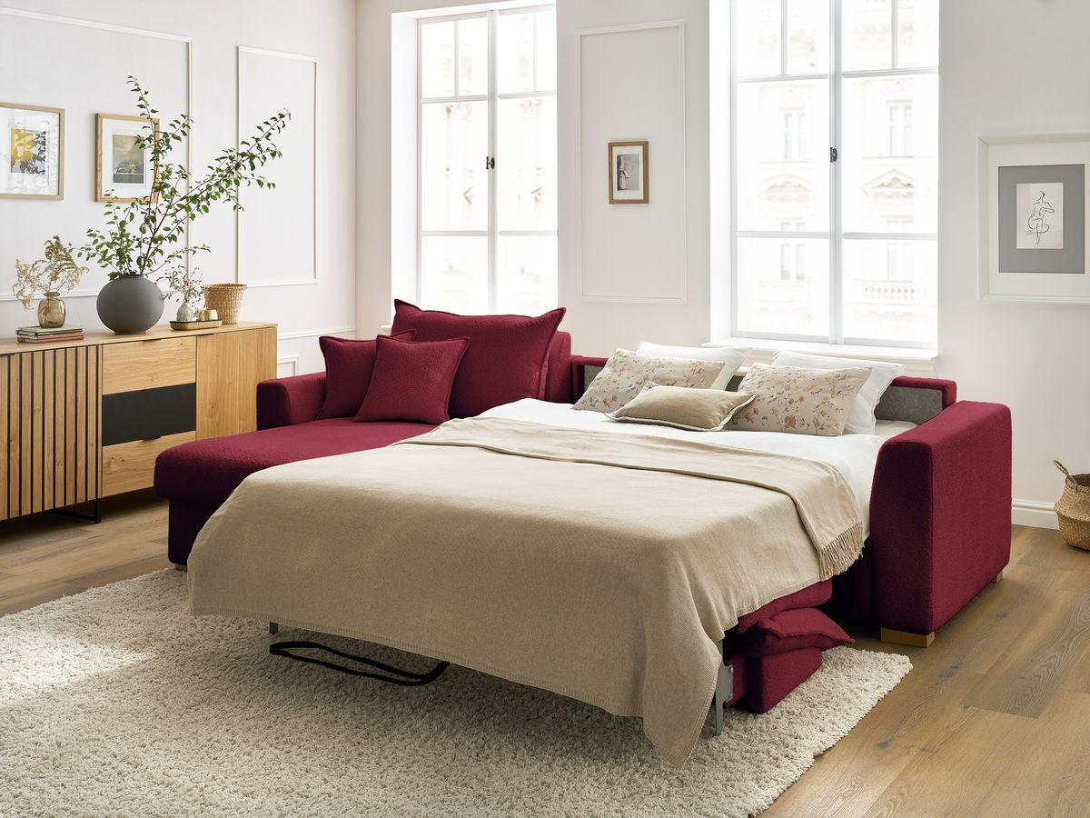 Augustin - Canapé D'Angle Réversible Convertible Ouverture Express - Tissu Bouclette