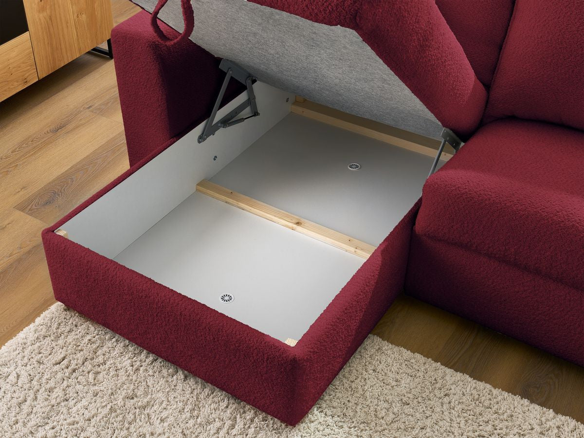 Augustin - Canapé D'Angle Réversible Convertible Ouverture Express - Tissu Bouclette