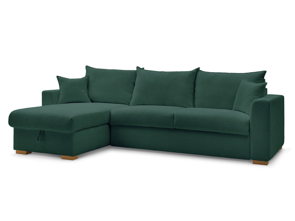 Augustin - Canapé D'Angle Réversible Convertible Ouverture Express - Tissu Bouclette