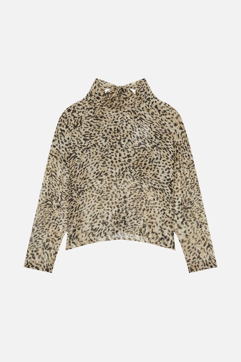 CHLOE ANIMAL CREAM BLOUSE