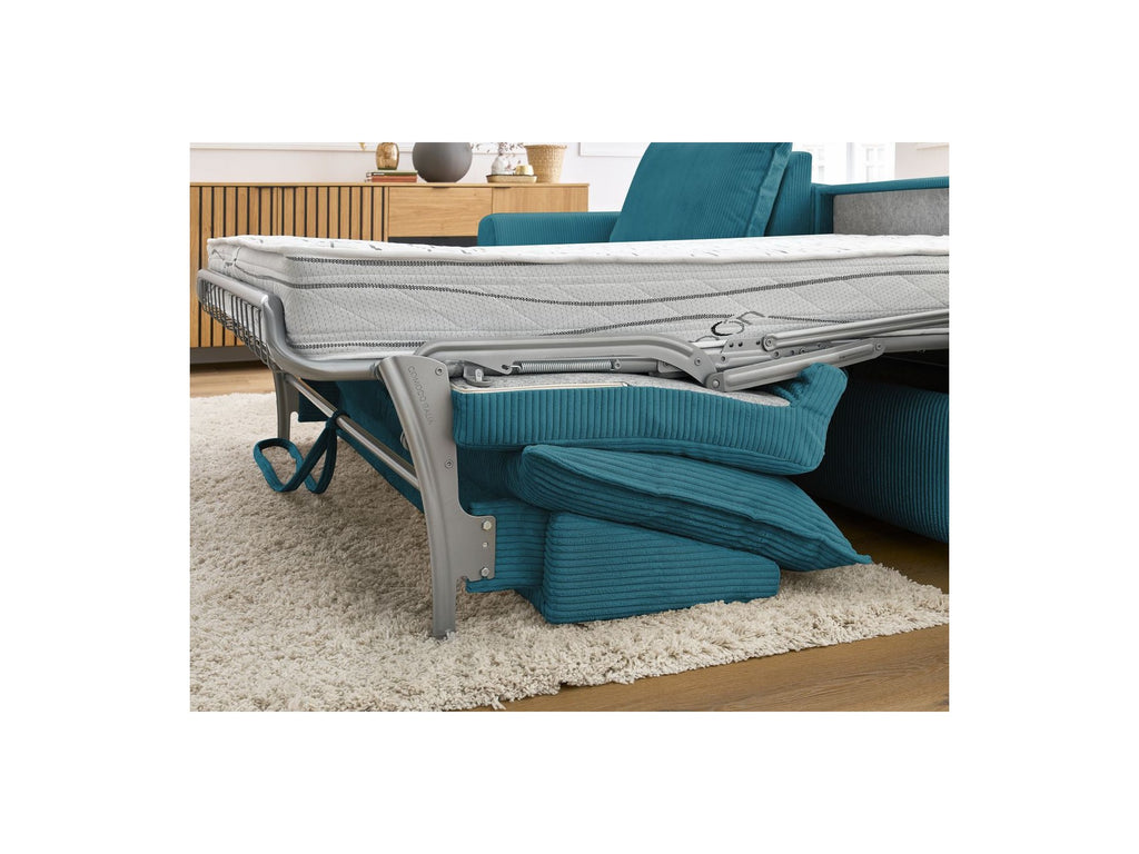 Augustin - Canapé D'Angle Réversible Convertible Ouverture Express - Tissu Bouclette