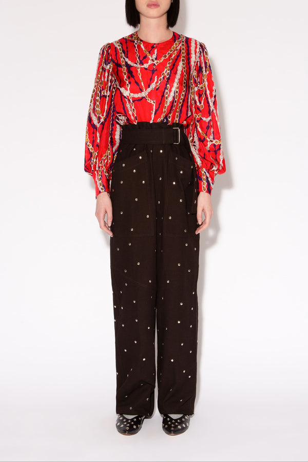 UNNIE STUDS MARMONT CHARCOAL TROUSERS