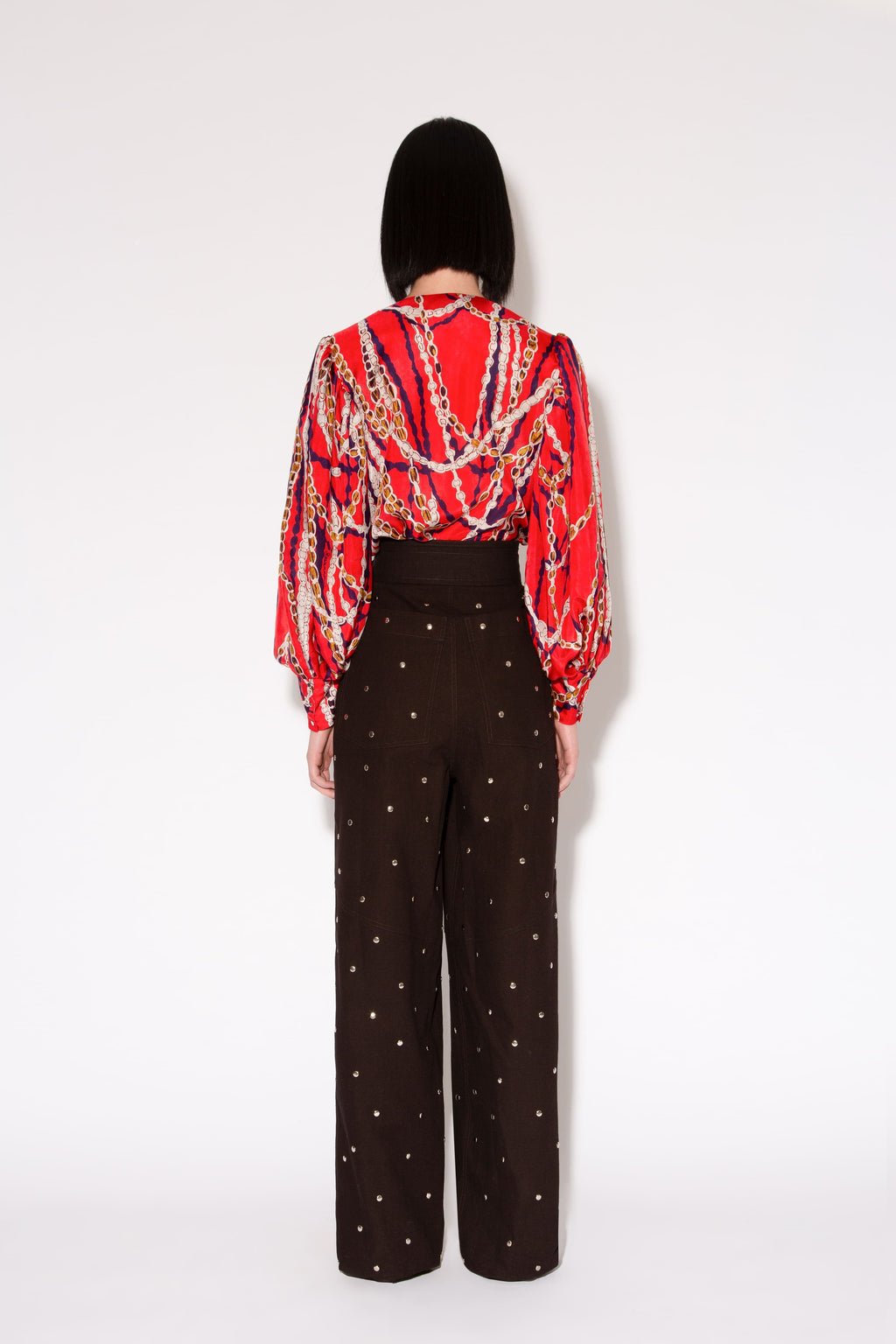 UNNIE STUDS MARMONT CHARCOAL TROUSERS