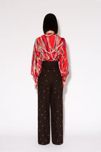 UNNIE STUDS MARMONT CHARCOAL TROUSERS