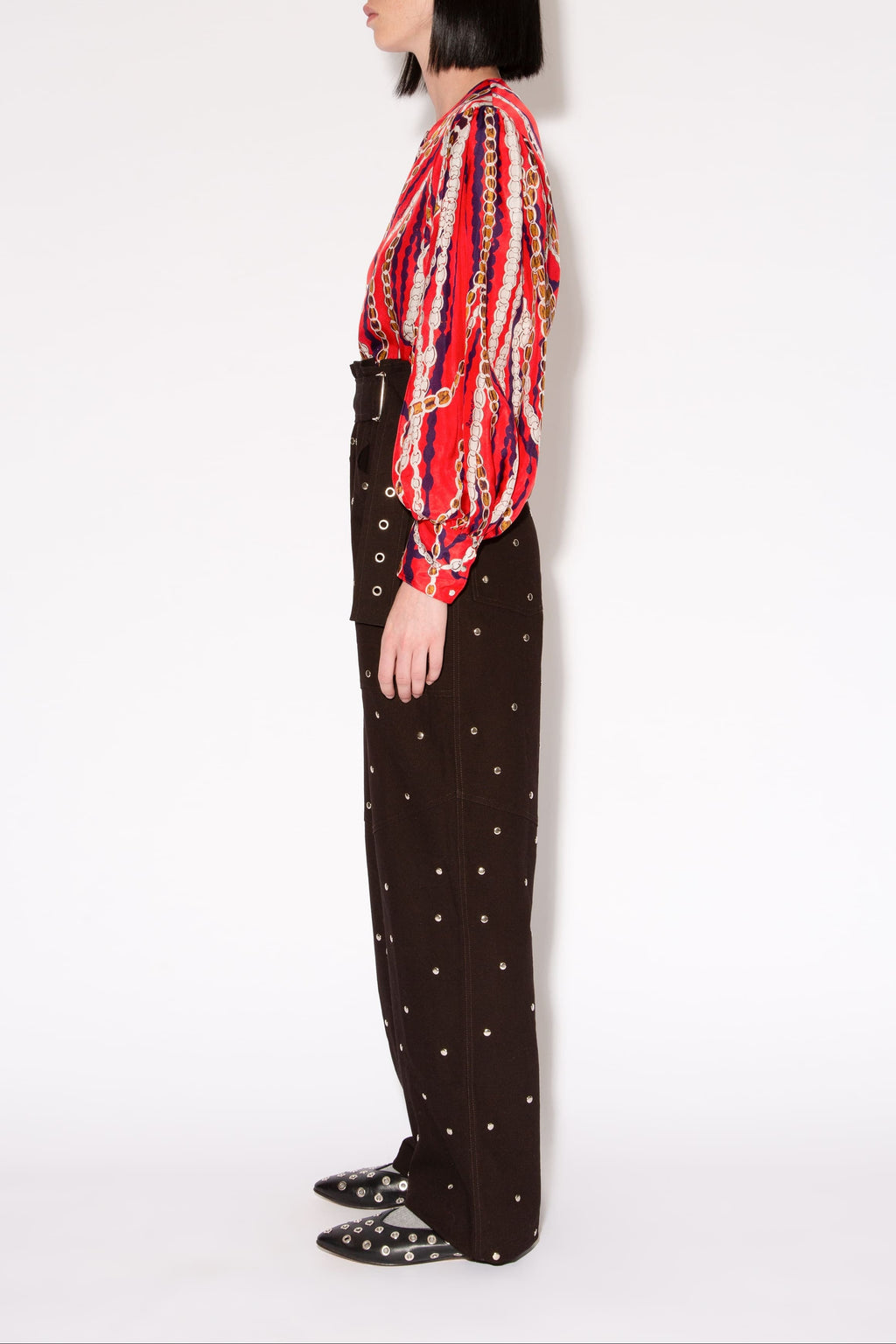 UNNIE STUDS MARMONT CHARCOAL TROUSERS