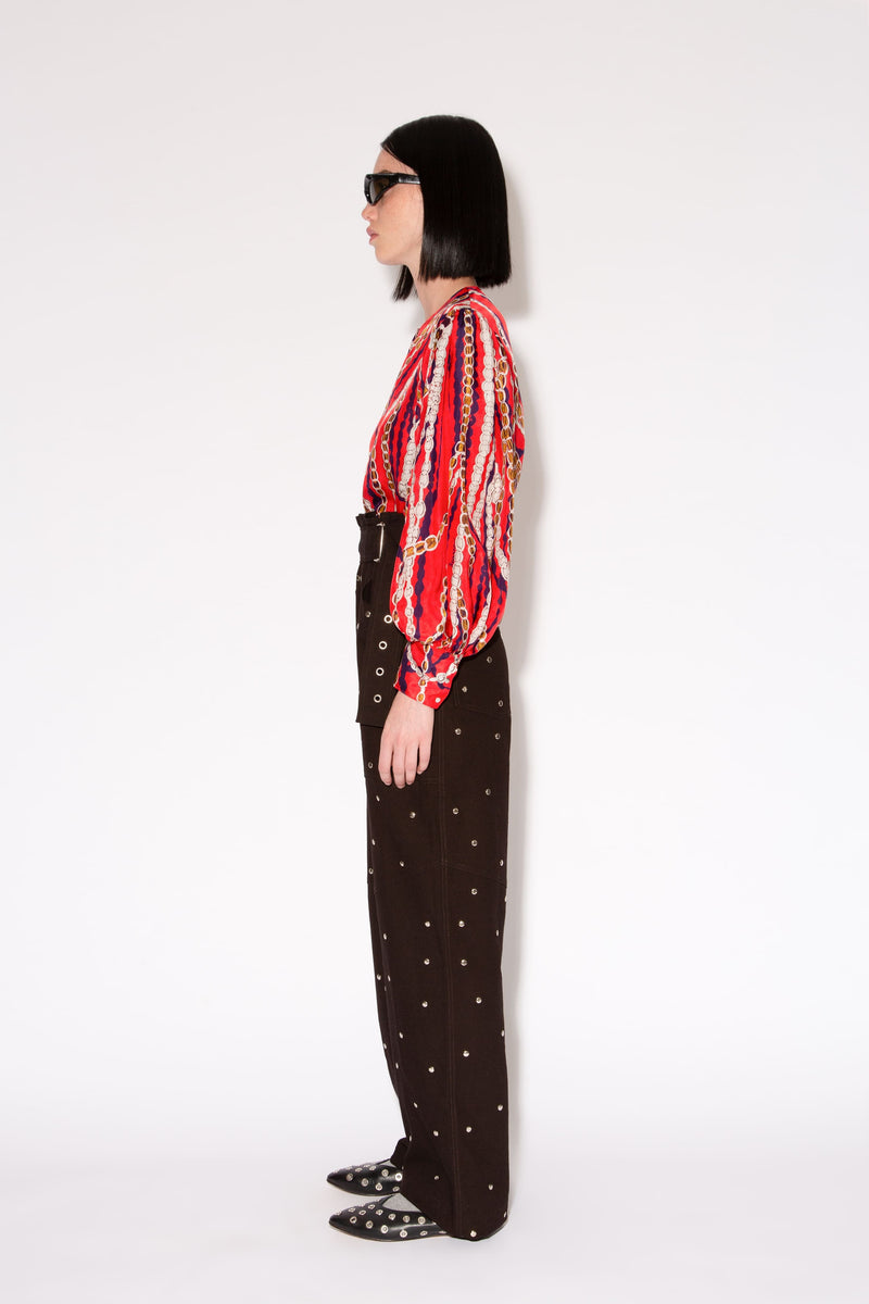 PANTALÓN UNNIE TACHUELAS MARMONT CARBÓN