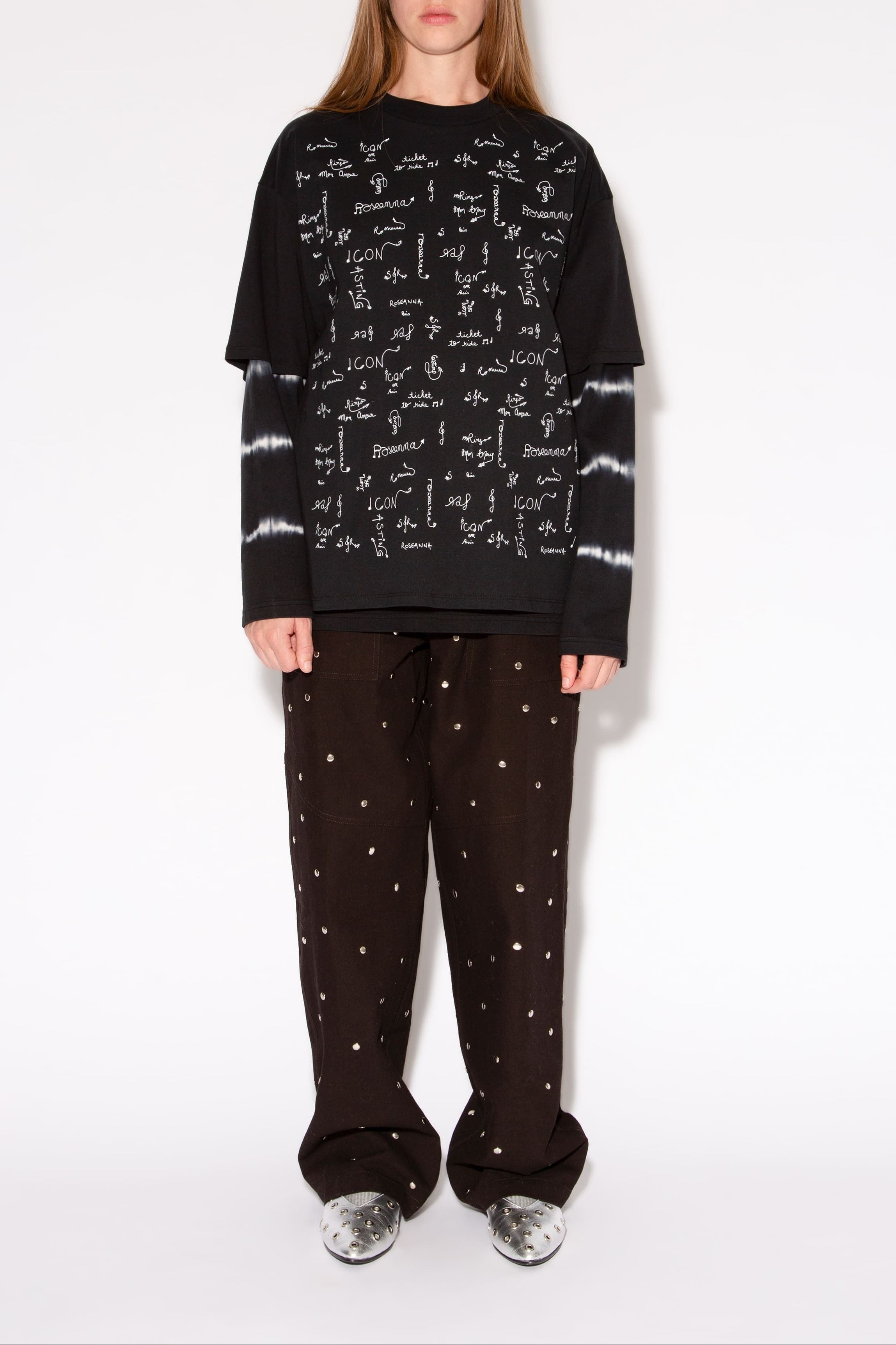 UNNIE STUDS MARMONT CHARCOAL TROUSERS
