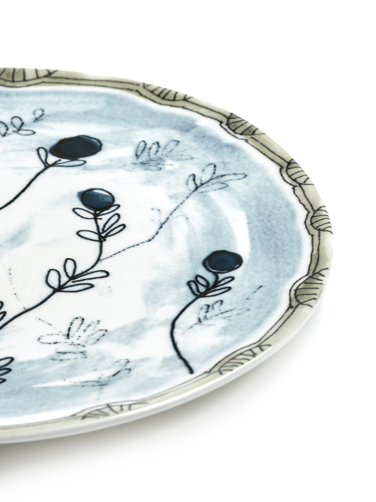Midnight Flowers - Lot De 2 Assiettes - M - Porcelaine Bone China - Mirtillo Tea