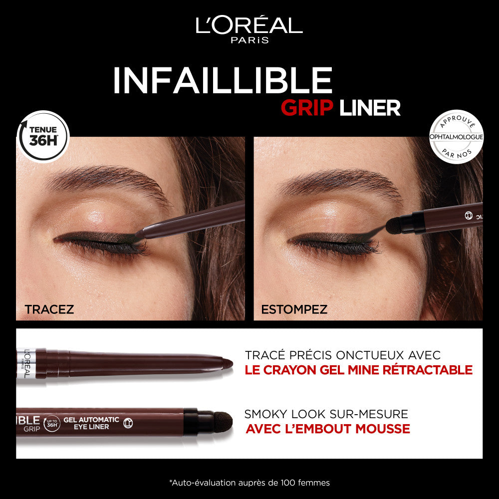 Infallible Grip Liner Gel Automático Marrón Denim