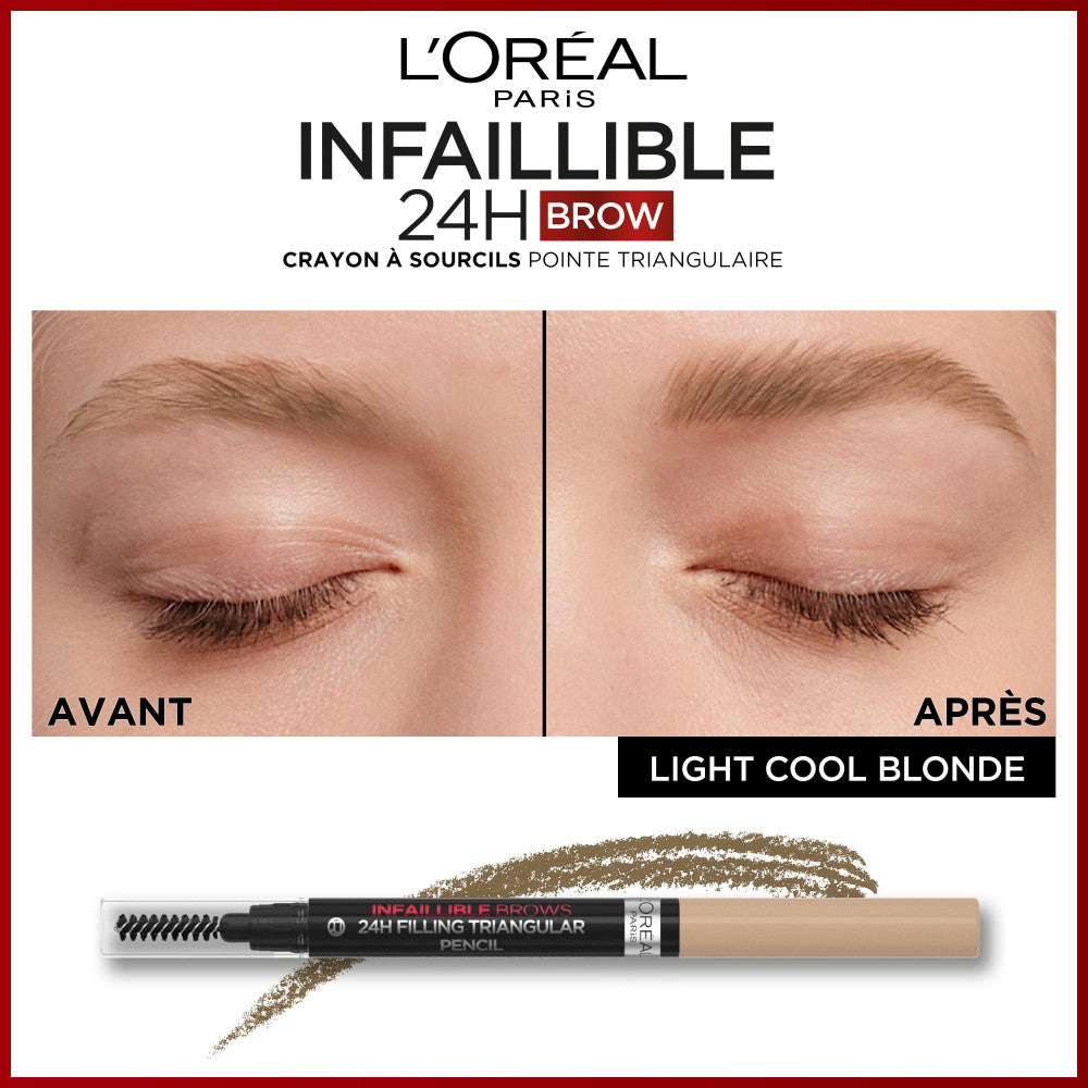 Infallible 24H Brow Lápiz de Cejas Punta Triangular 8 Rubio Claro Frío