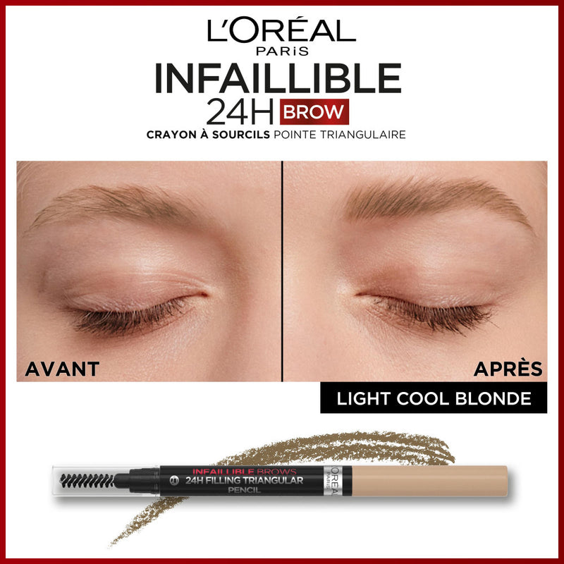 Infallible 24H Brow Eyebrow Pencil Triangular Tip 8 Light Cool Blonde