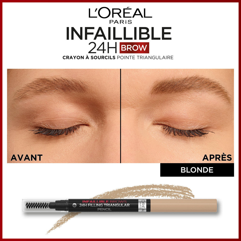 Infallible 24H Brow Lápiz de Cejas Punta Triangular 7 Rubio