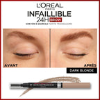 Infallible 24H Brow Lápiz de Cejas Punta Triangular 6 Rubio Oscuro