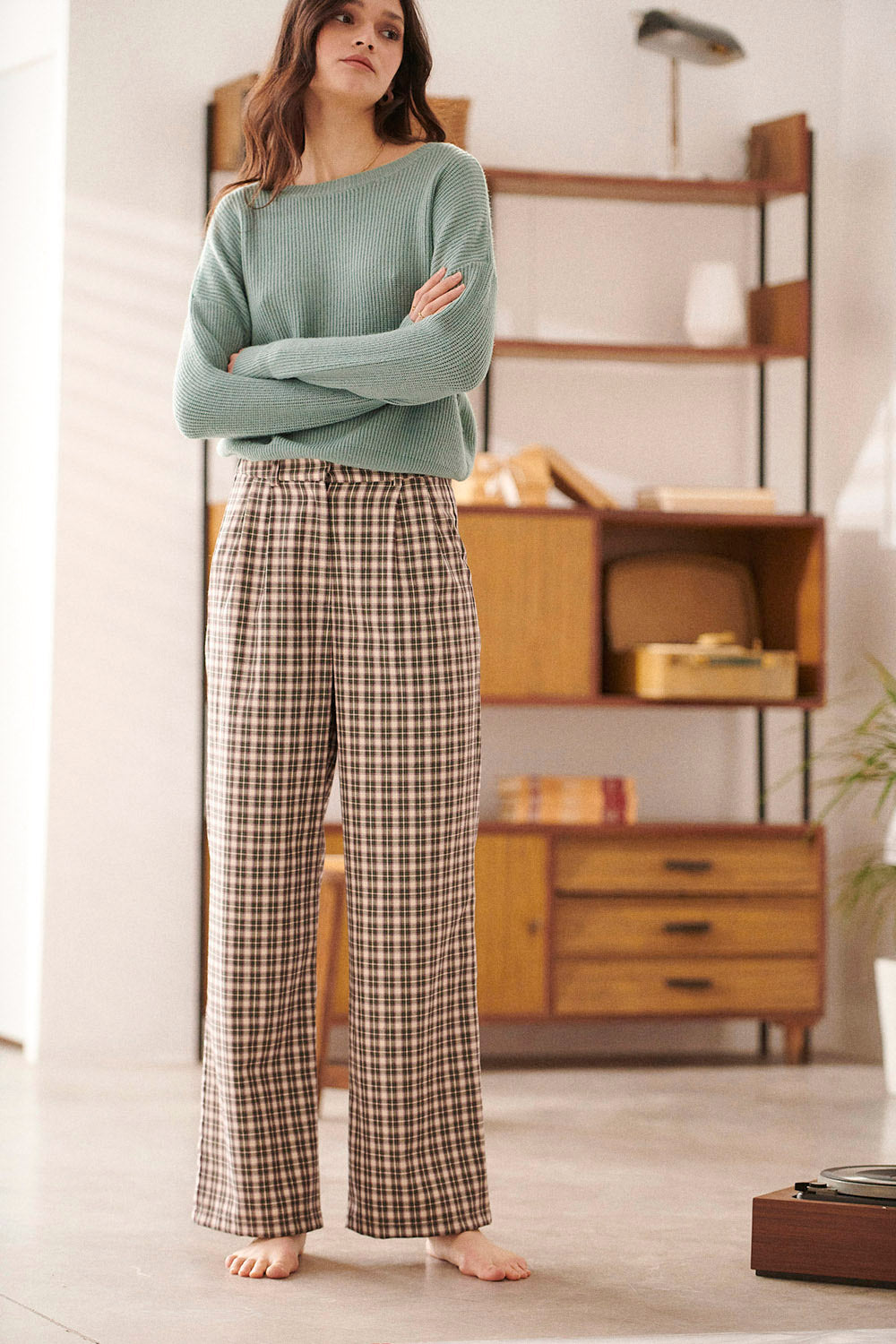Pantalon Paige - Carreaux Vert