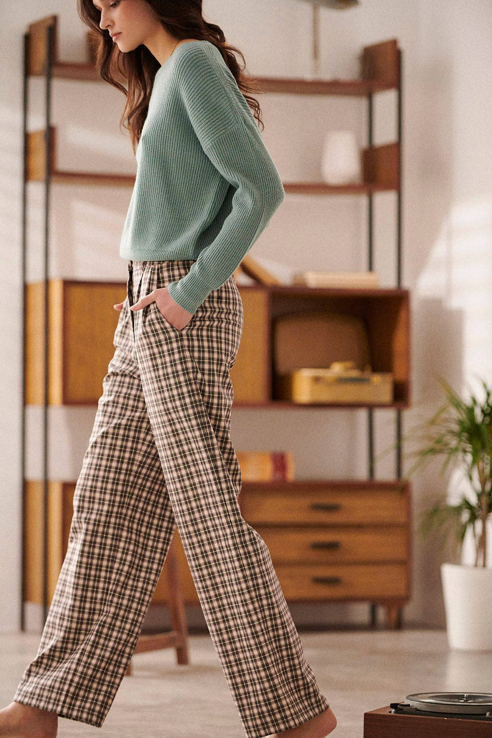 Pantalon Paige - Carreaux Vert